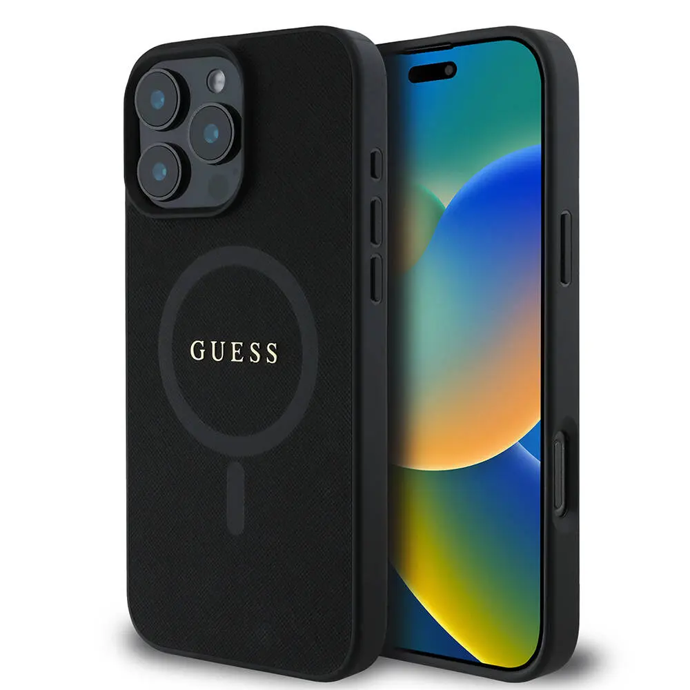 iPhone 16 Pro MagSafe Uyumlu Saffiano Kılıf - Guess Classic