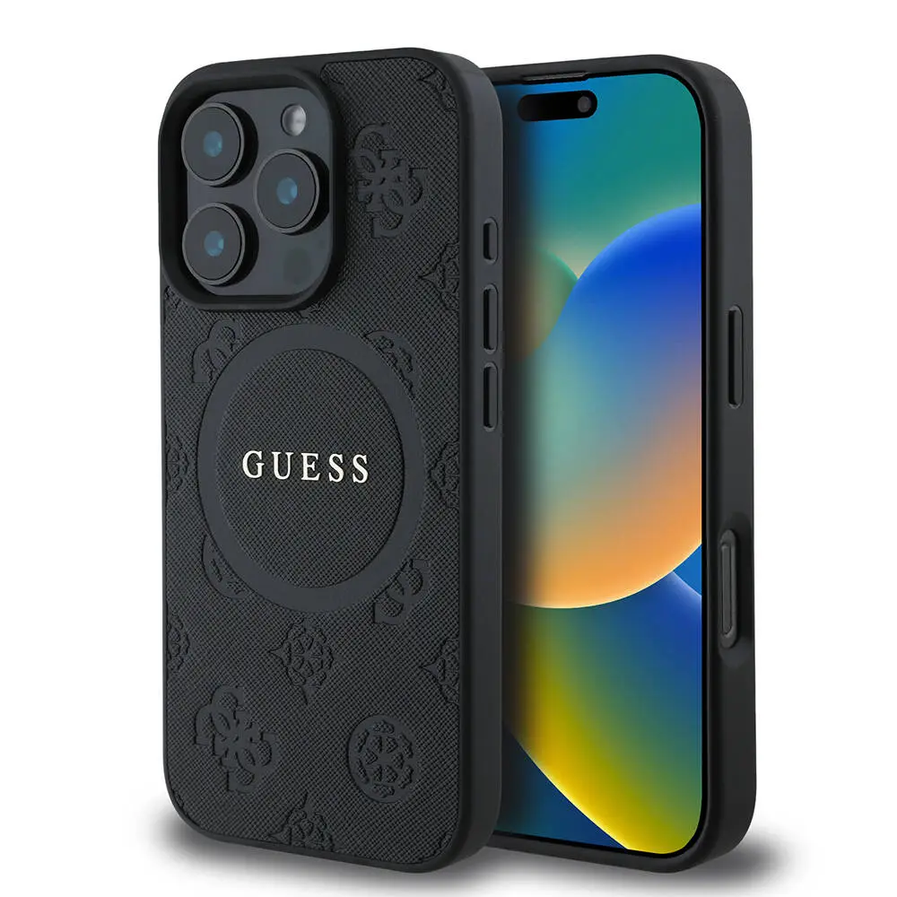 iPhone 16 Pro MagSafe Uyumlu Kılıf - Guess Saffiano Peony