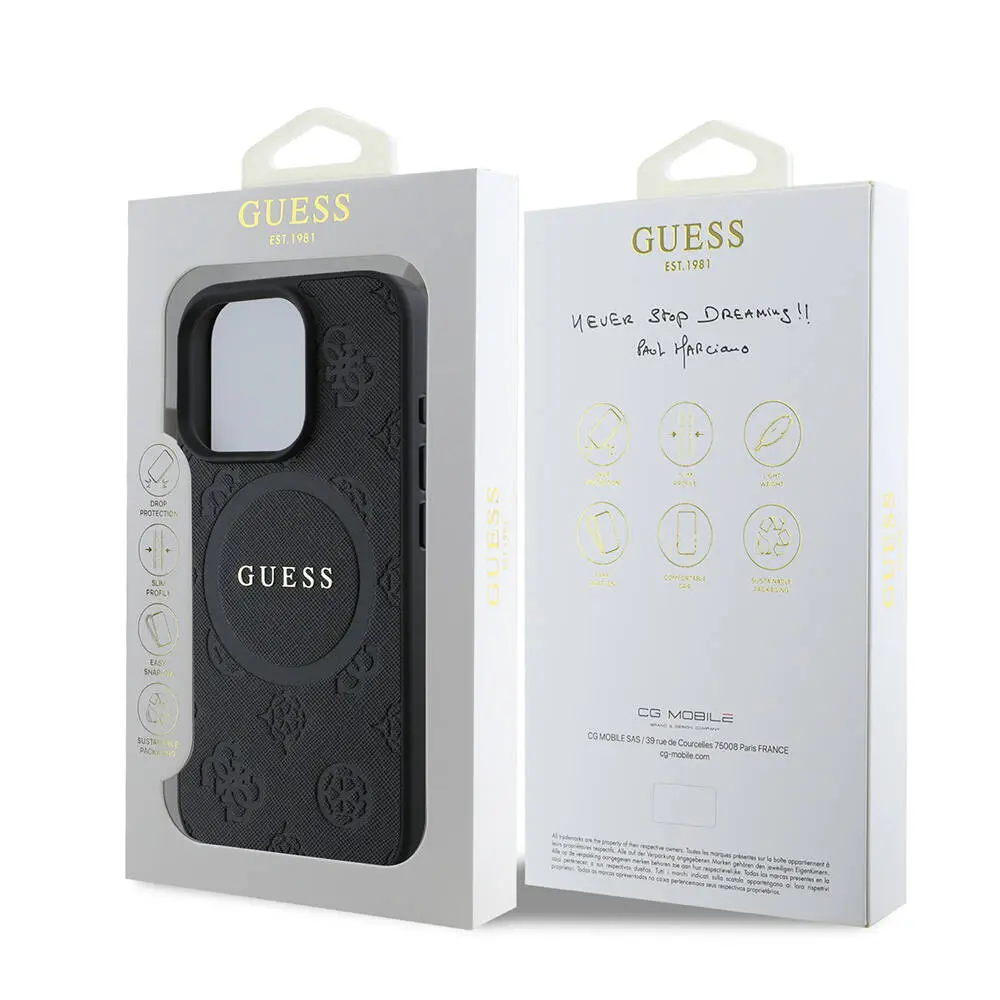 iPhone 16 Pro MagSafe Uyumlu Kılıf - Guess Saffiano Peony