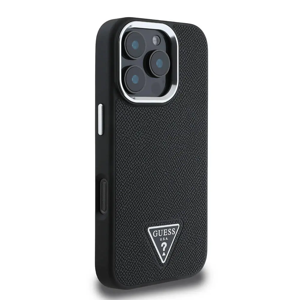 iPhone 16 Pro MagSafe Uyumlu Grained Triangle Kılıf - Guess