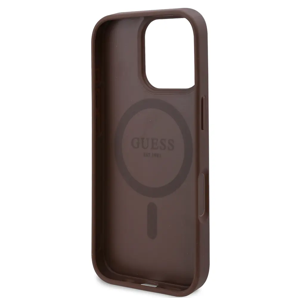 iPhone 16 Pro MagSafe Uyumlu Gül Baskılı Kılıf - Guess 4G Logolu