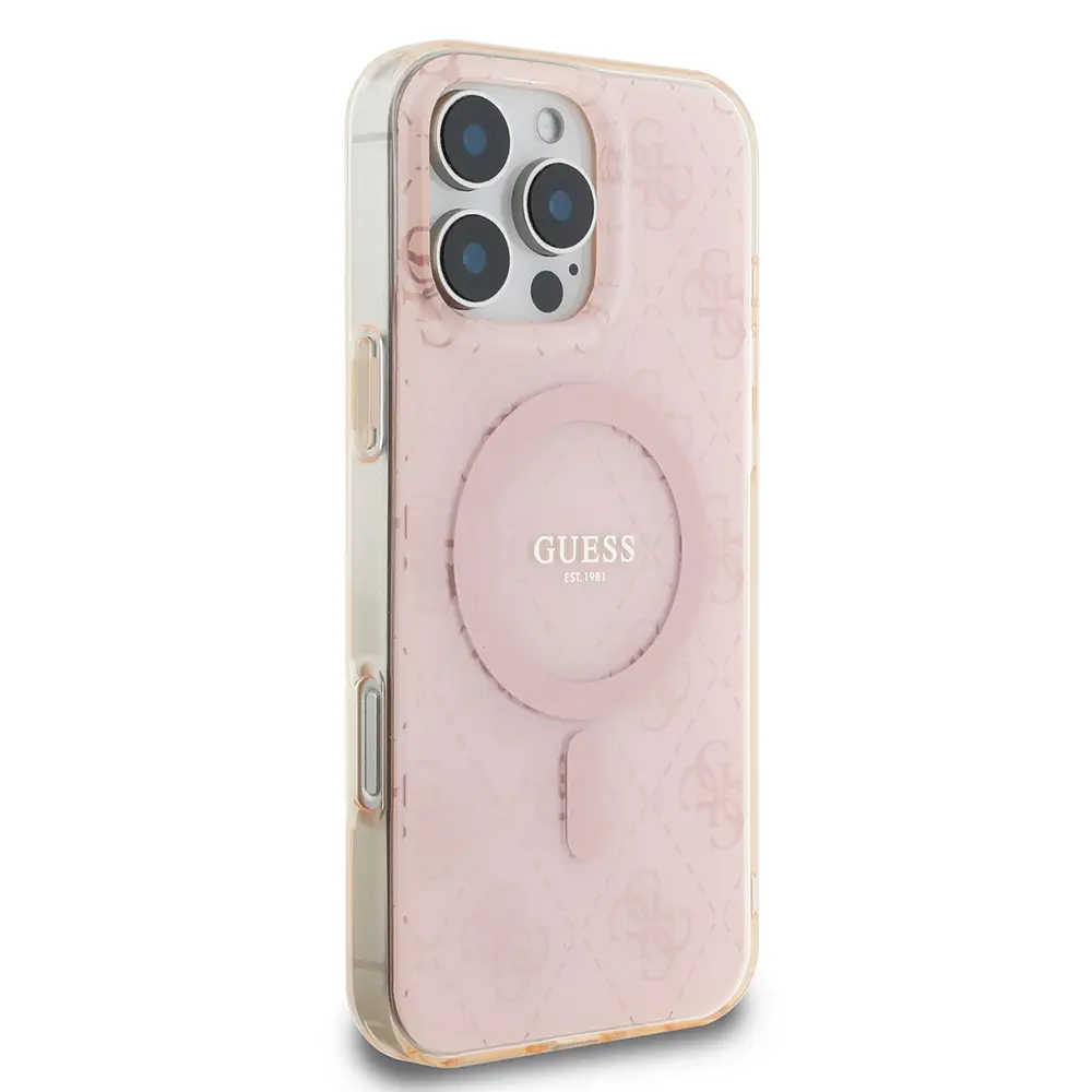 iPhone 16 Pro MagSafe Uyumlu Lisanslı Kılıf - Guess 4G Desenli