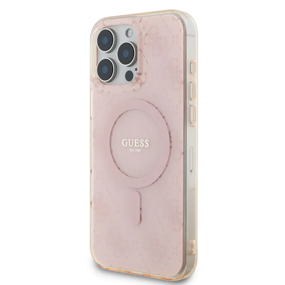 iPhone 16 Pro MagSafe Uyumlu Lisanslı Kılıf - Guess 4G Desenli