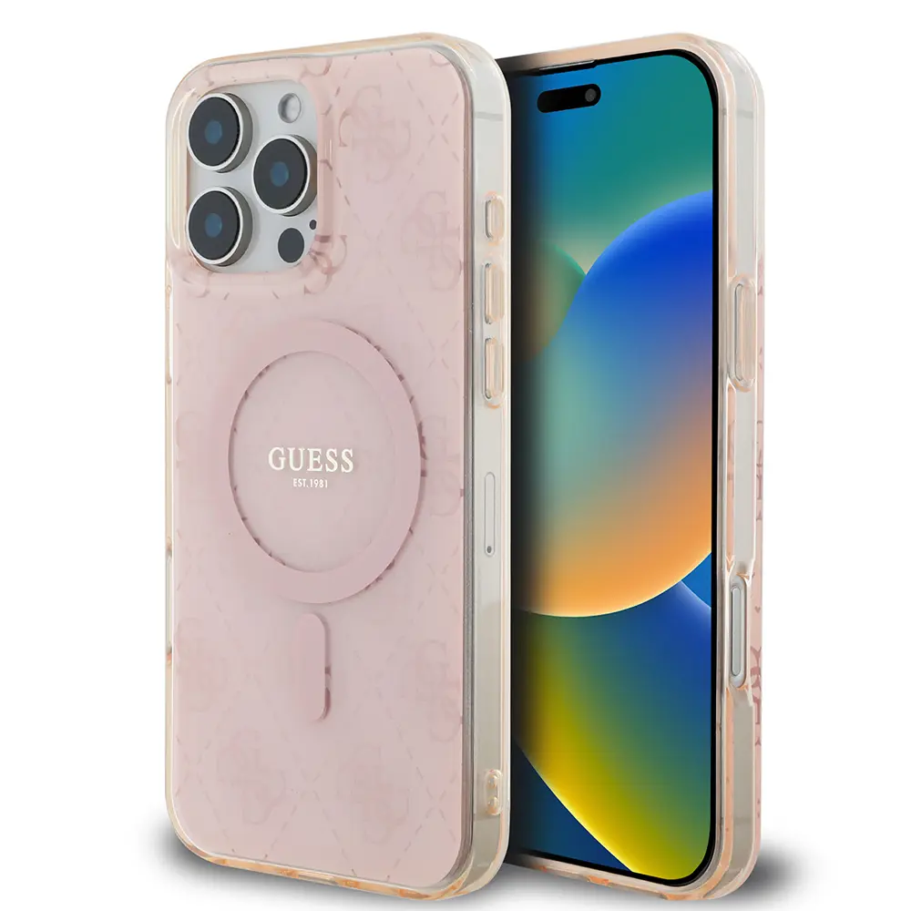iPhone 16 Pro MagSafe Uyumlu Lisanslı Kılıf - Guess 4G Desenli