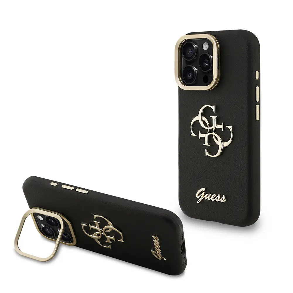 iPhone 16 Pro Kamera Standlı Grained Logolu Kılıf - Guess