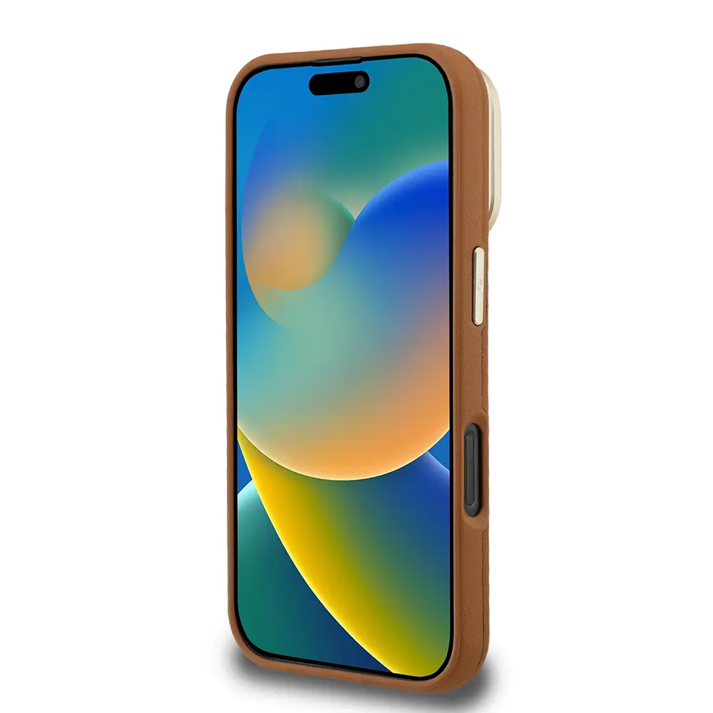 iPhone 16 Pro Kamera Standlı Grained Logolu Kılıf - Guess