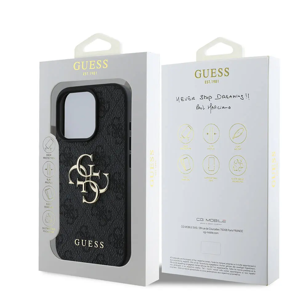 iPhone 16 Pro PU Deri 4G Desenli Kılıf - Guess Lisanslı