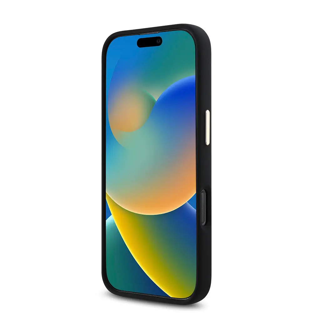 iPhone 16 Pro Silikon Kılıf, Metal Kamera Çerçeveli - Guess 4G Logolu