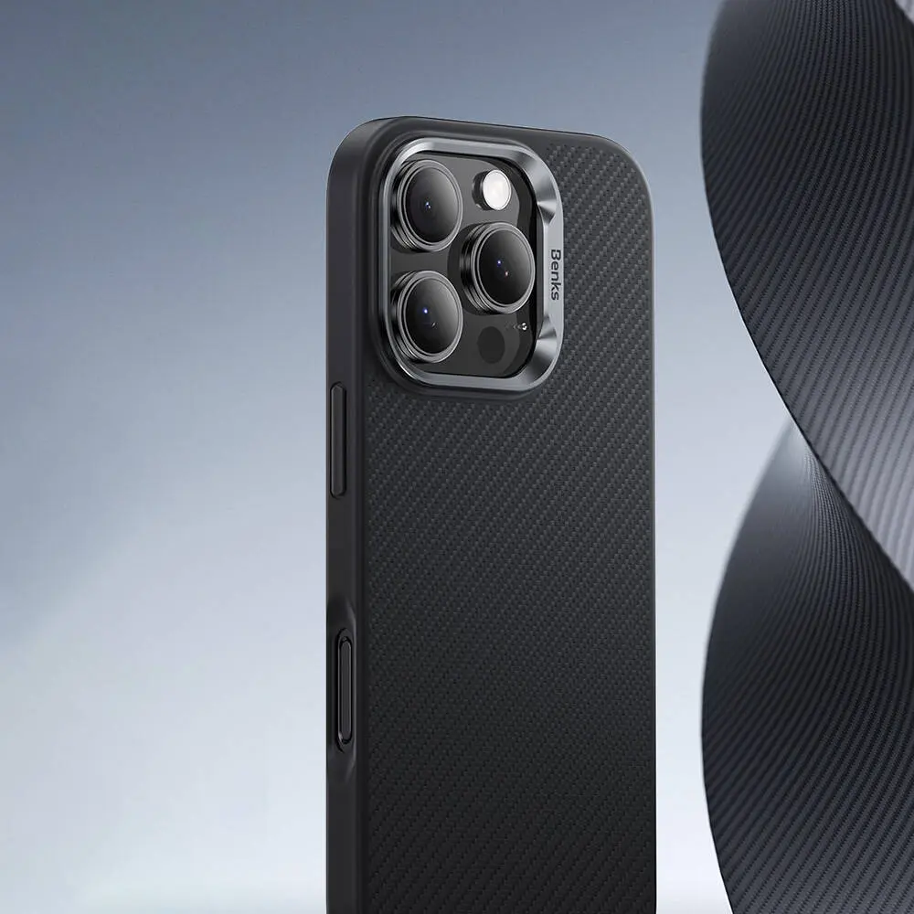 iPhone 16 Pro MagSafe Uyumlu Kevlar Kılıf - Benks Hybrid ArmorPro 600D