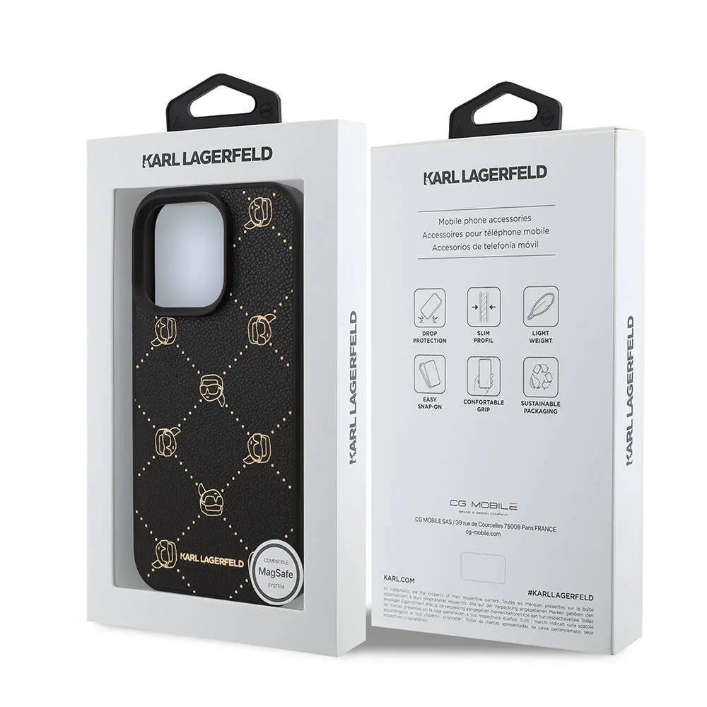 iPhone 16 Pro MagSafe Uyumlu PU Deri Kılıf - Karl Lagerfeld K.Heads