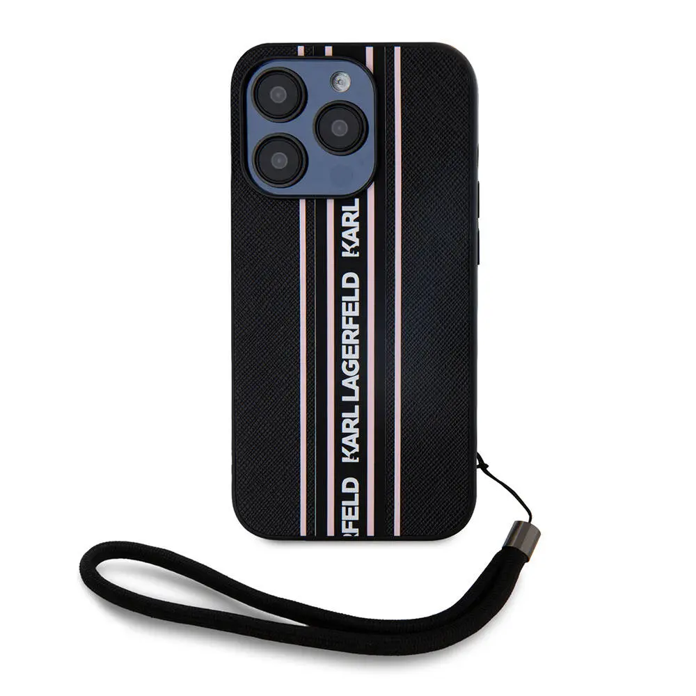 iPhone 16 Pro Askılı Saffiano Kılıf - Karl Lagerfeld Athleisure