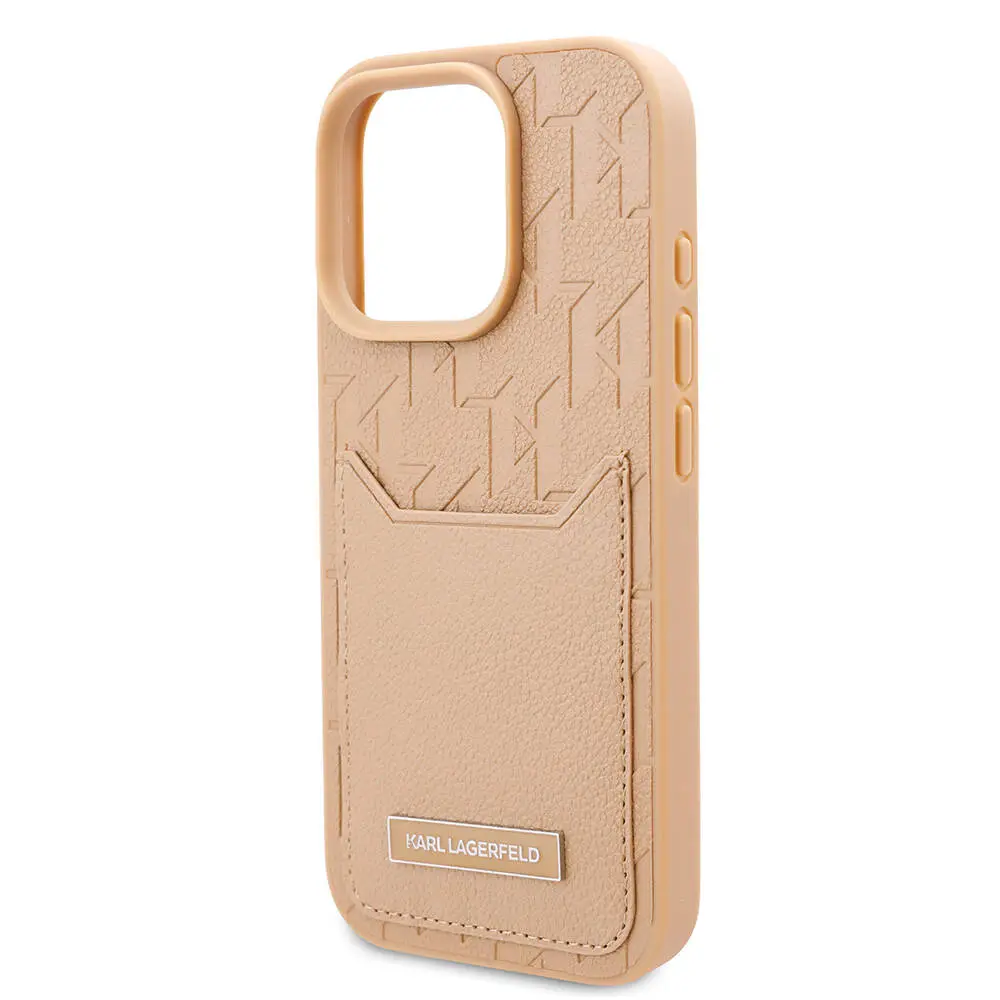 iPhone 16 Pro Kartlıklı Monogram Kılıf - Karl Lagerfeld KL Desenli