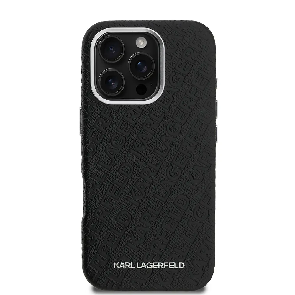 iPhone 16 Pro PU Deri Kılıf, Metal Logo Detaylı - Karl Lagerfeld