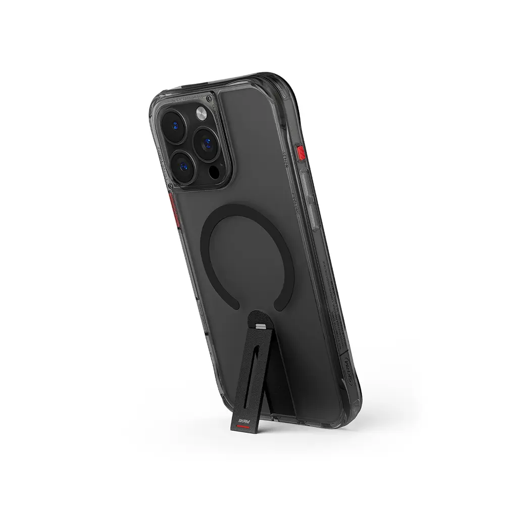 iPhone 16 Pro MagSafe Uyumlu 360 Derece Standlı Şeffaf Kılıf - Skinarma Helix