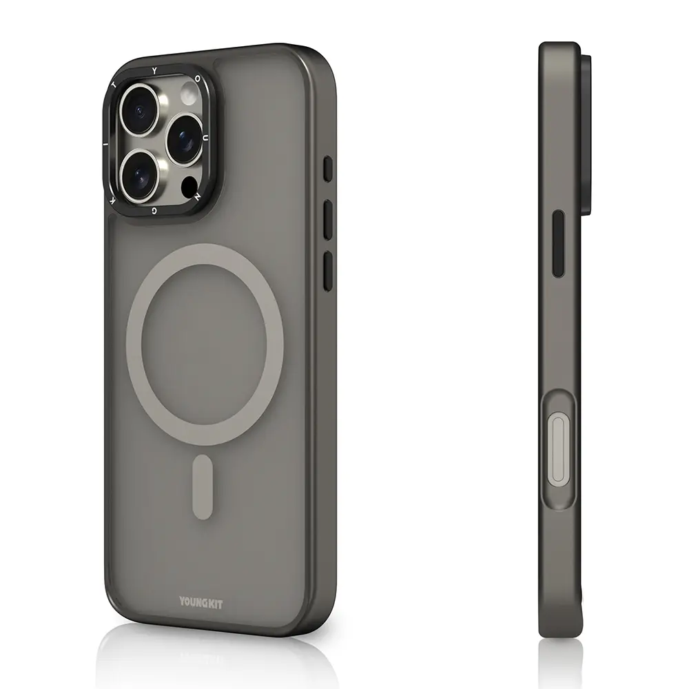 iPhone 16 Pro MagSafe Uyumlu Cam Arka Yüzeyli Kılıf - Youngkit Gemstone