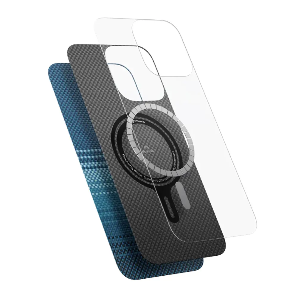 iPhone 16 Pro MagSafe Uyumlu Aramid Fiber Kılıf - Pitaka Tactile Woven Sunset