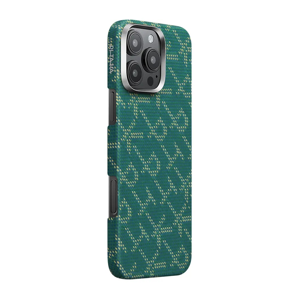 iPhone 16 Pro MagSafe Uyumlu Aramid Fiber Kılıf - Pitaka Tactile Woven Monogram