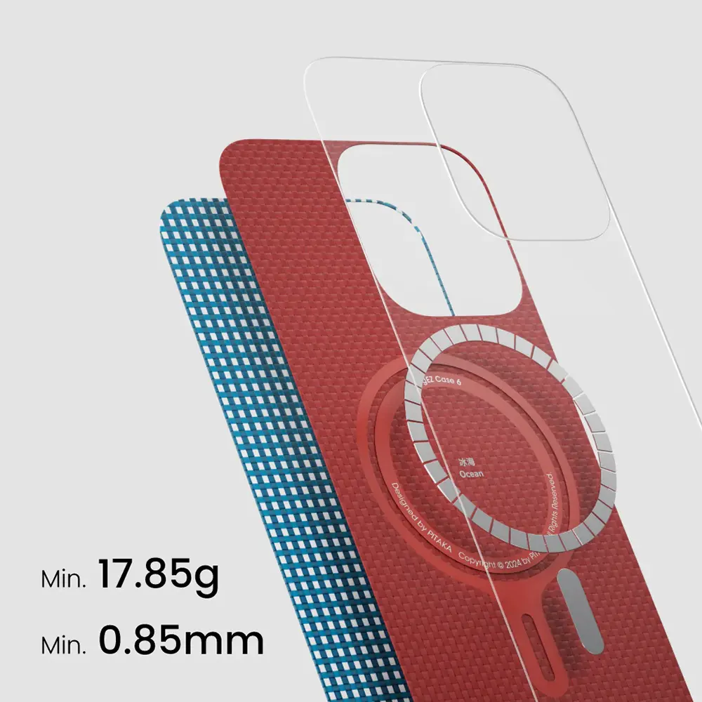 iPhone 16 Pro MagSafe Uyumlu Aramid Fiber Kılıf - Pitaka Ultra-Slim Classic