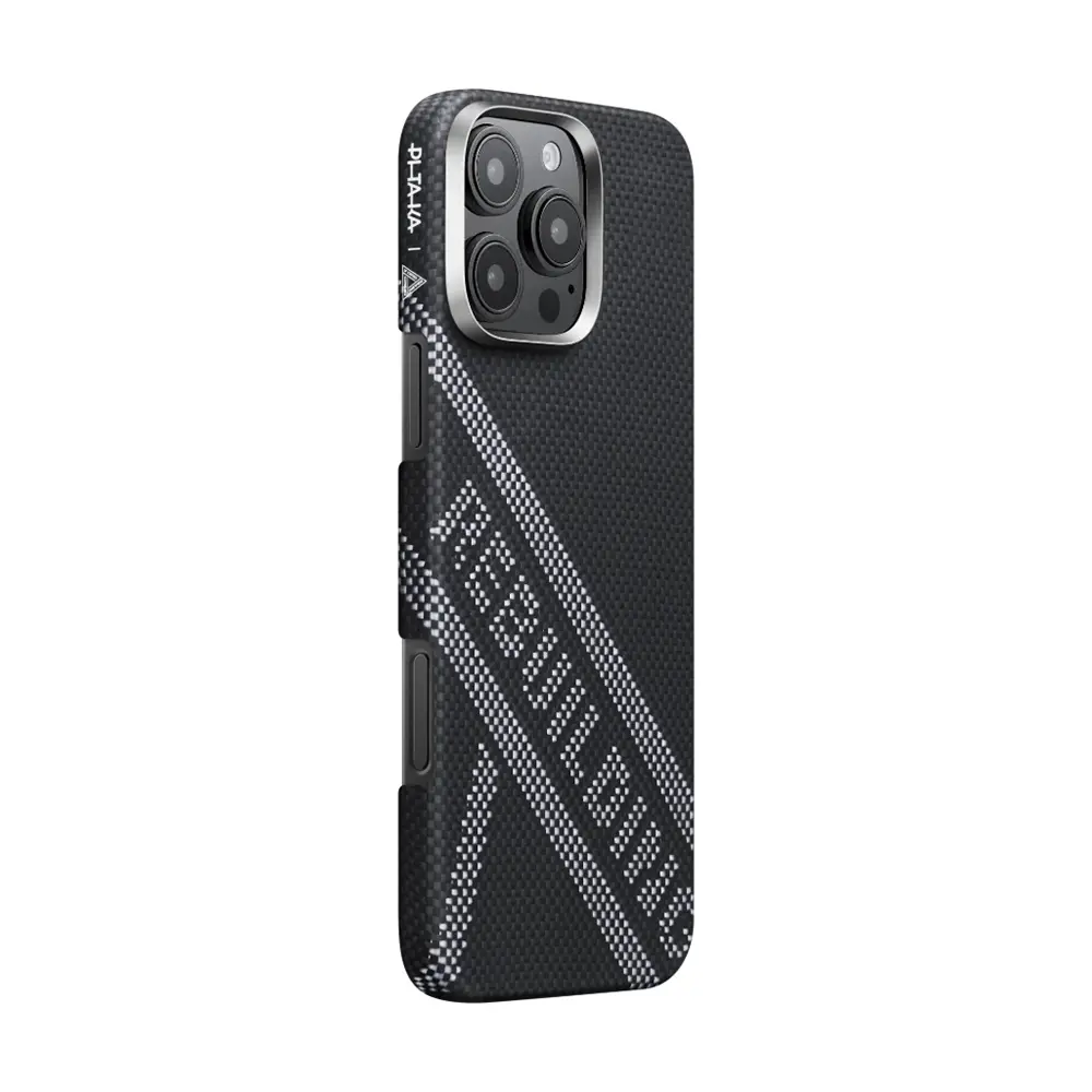 iPhone 16 Pro MagSafe Uyumlu Aramid Fiber Kılıf - Pitaka Tactile Woven Rebuilding