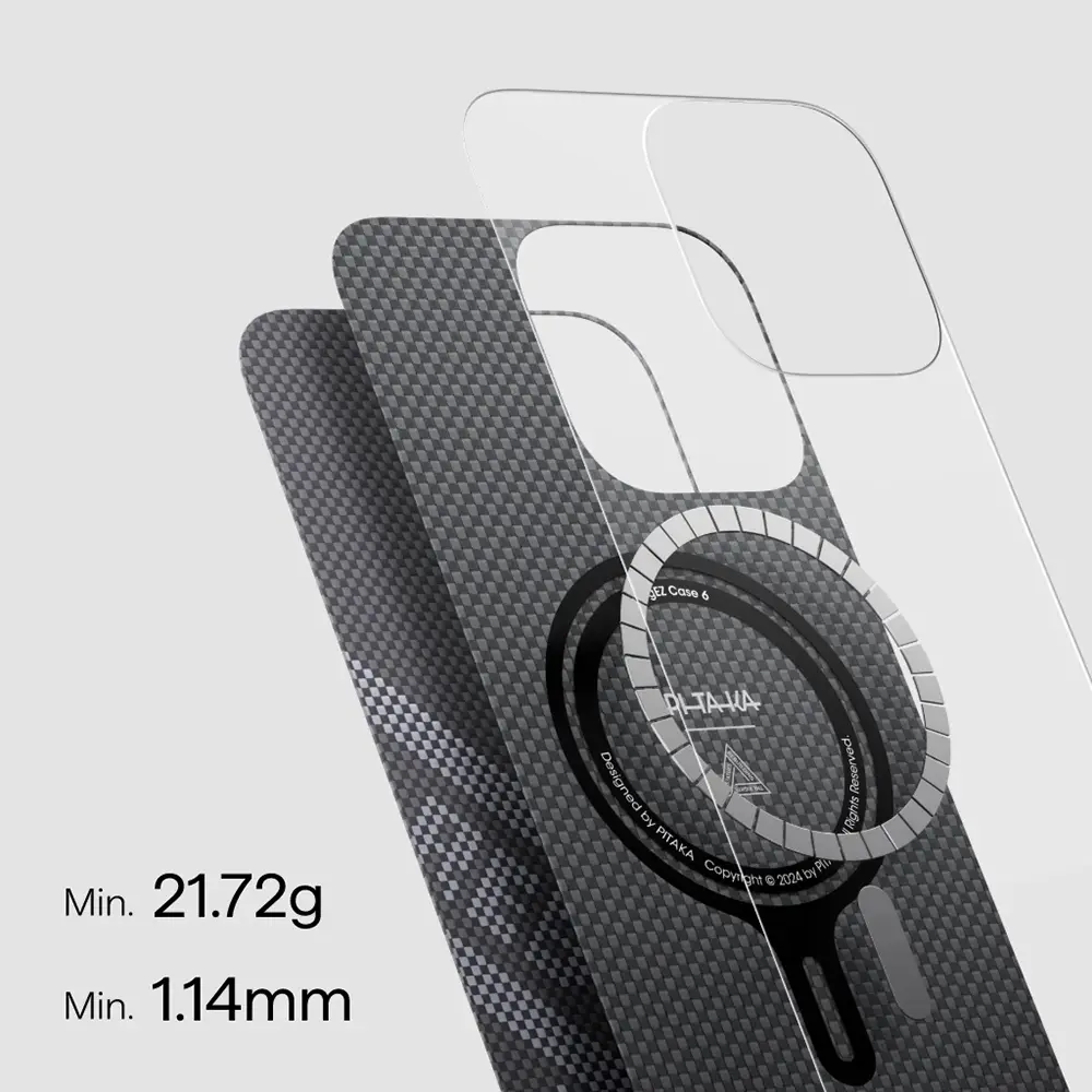 iPhone 16 Pro MagSafe Uyumlu Aramid Fiber Kılıf - Pitaka Tactile Woven Rebuilding