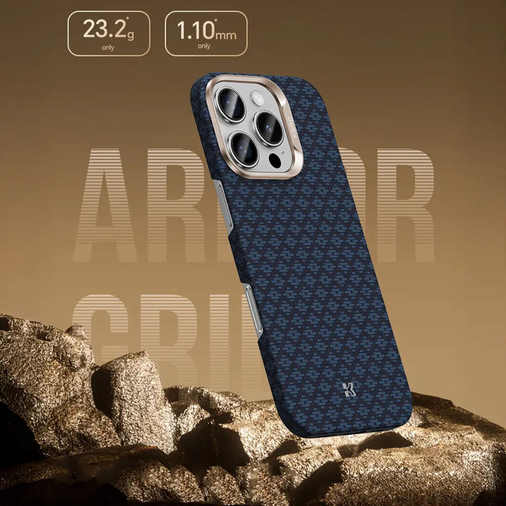 iPhone 16 Pro MagSafe Uyumlu Kevlar Karbon Kılıf - Benks ArmorAir ArmorGrid