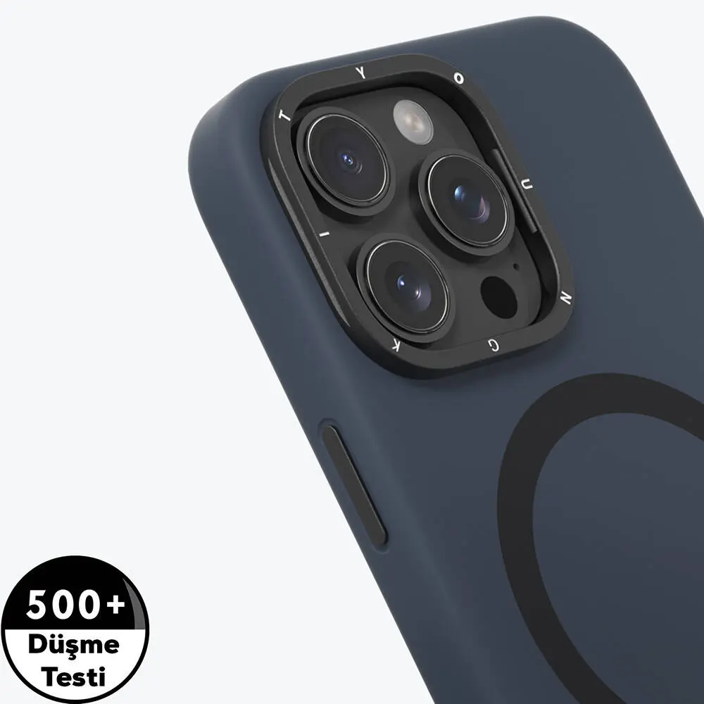 iPhone 16 Pro MagSafe Uyumlu Kamera Standlı Silikon Kılıf - Youngkit Bitty