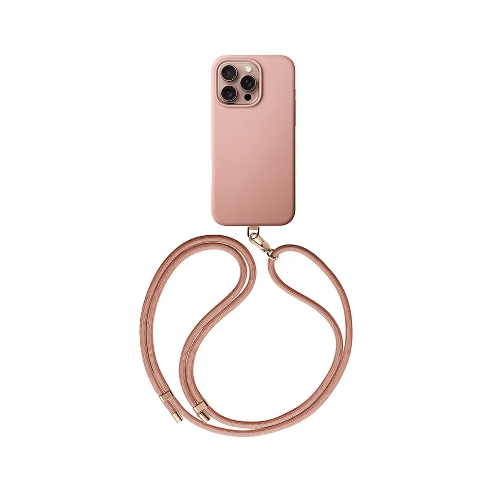 iPhone 16 Pro MagSafe Uyumlu Askı İpli Silikon Kılıf - Coehl Creme