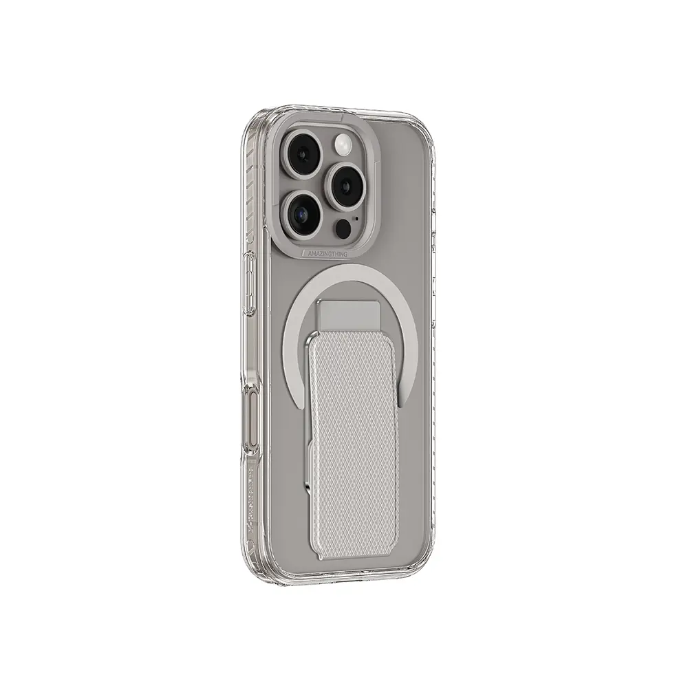 iPhone 16 Pro MagSafe Uyumlu Standlı Şeffaf Kılıf - Amazingthing Titan Pro Plus