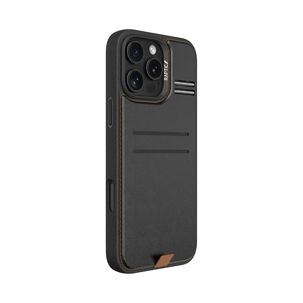 Apple iPhone 16 Pro Kılıf M-safe Şarj Özellikli Raptic Slim Wallet Serisi Deri Görünümlü Kartlıklı Standlı Kapak