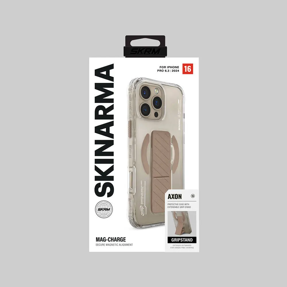 iPhone 16 Pro MagSafe Uyumlu Standlı Teknoloji Desenli Kılıf - Skinarma Axon