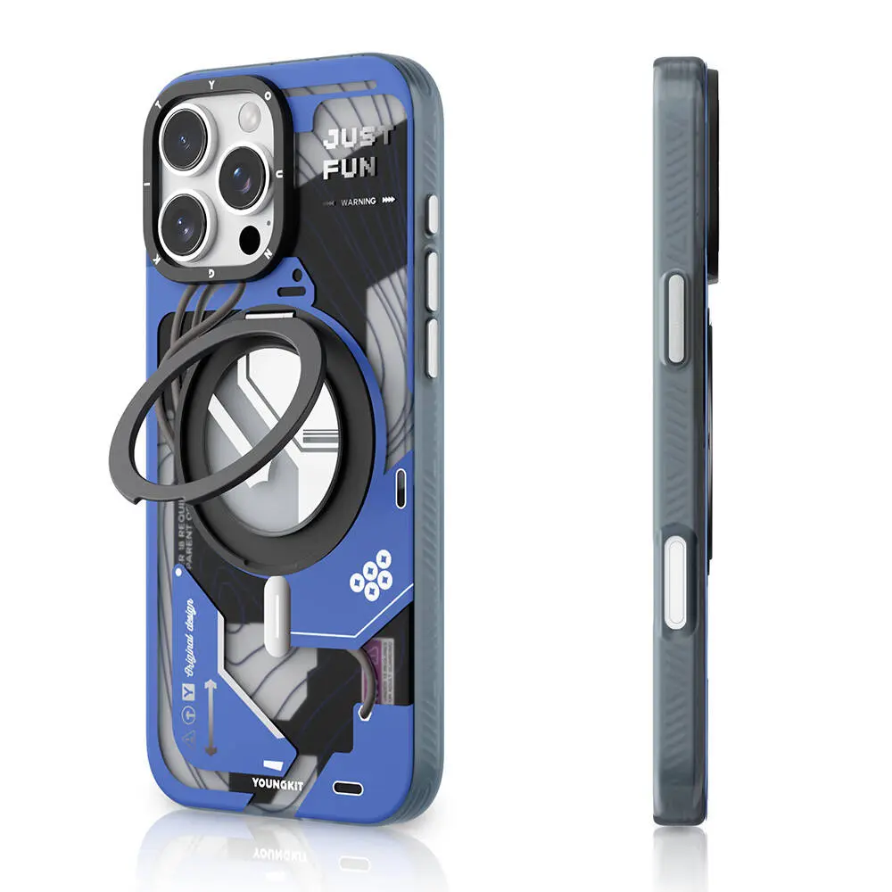 iPhone 16 Pro MagSafe Uyumlu 360° Standlı Kılıf - Youngkit Starship
