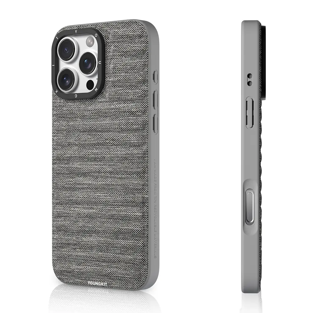 iPhone 16 Pro MagSafe Uyumlu Kumaş Kaplama Kılıf - Youngkit Canvas