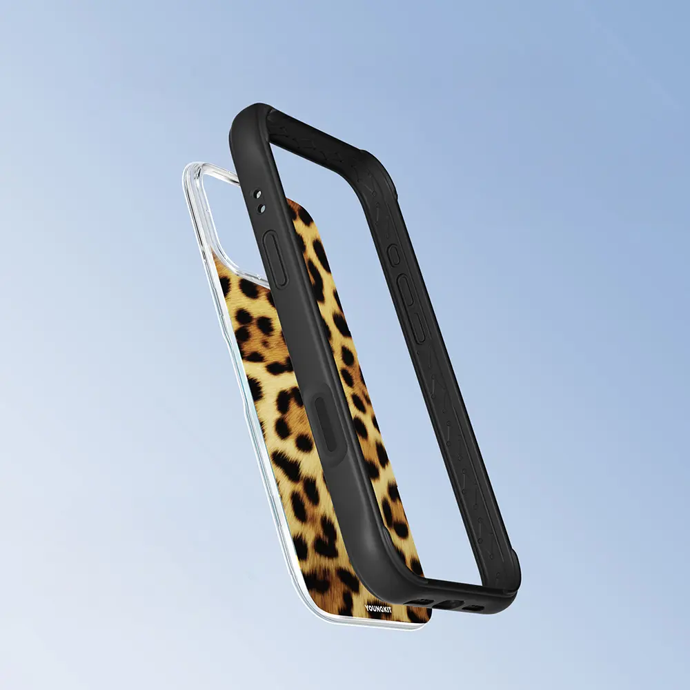 iPhone 16 Pro MagSafe Uyumlu Şeffaf Arka Panelli Kılıf - Youngkit Leopard