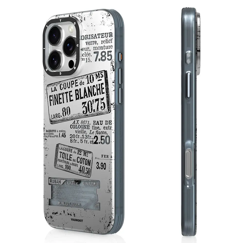 iPhone 16 Pro MagSafe Uyumlu Retro Desenli Kılıf - Youngkit Literary