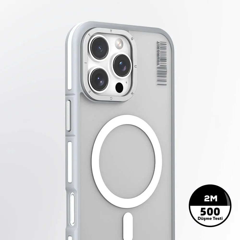 iPhone 16 Pro MagSafe Uyumlu Şeffaf Kılıf - Youngkit Rock Sand