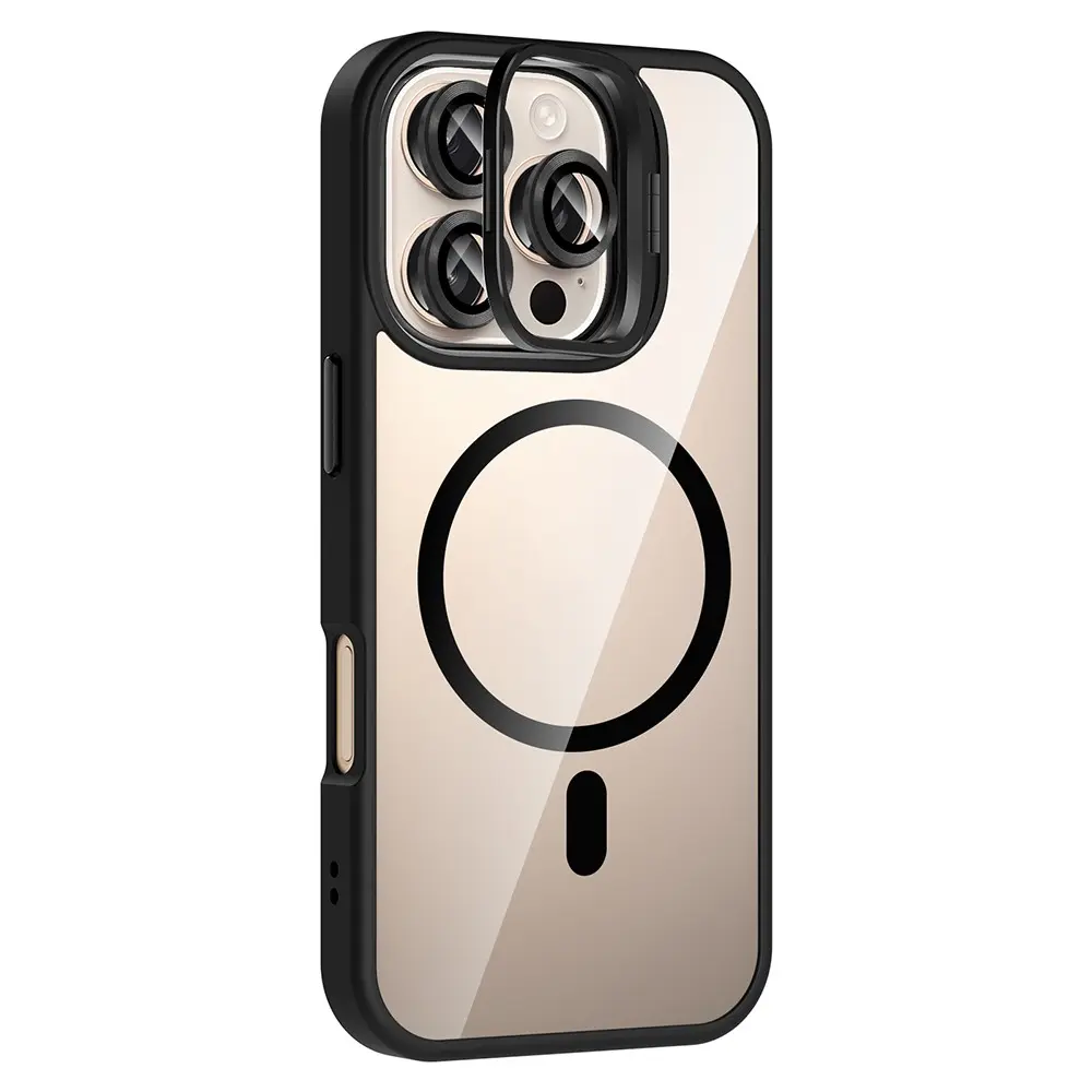 iPhone 16 Pro Şeffaf Standlı Kılıf - Zore Etro