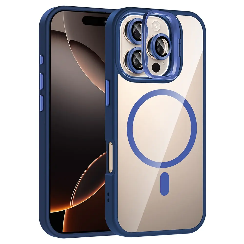 iPhone 16 Pro Şeffaf Standlı Kılıf - Zore Etro