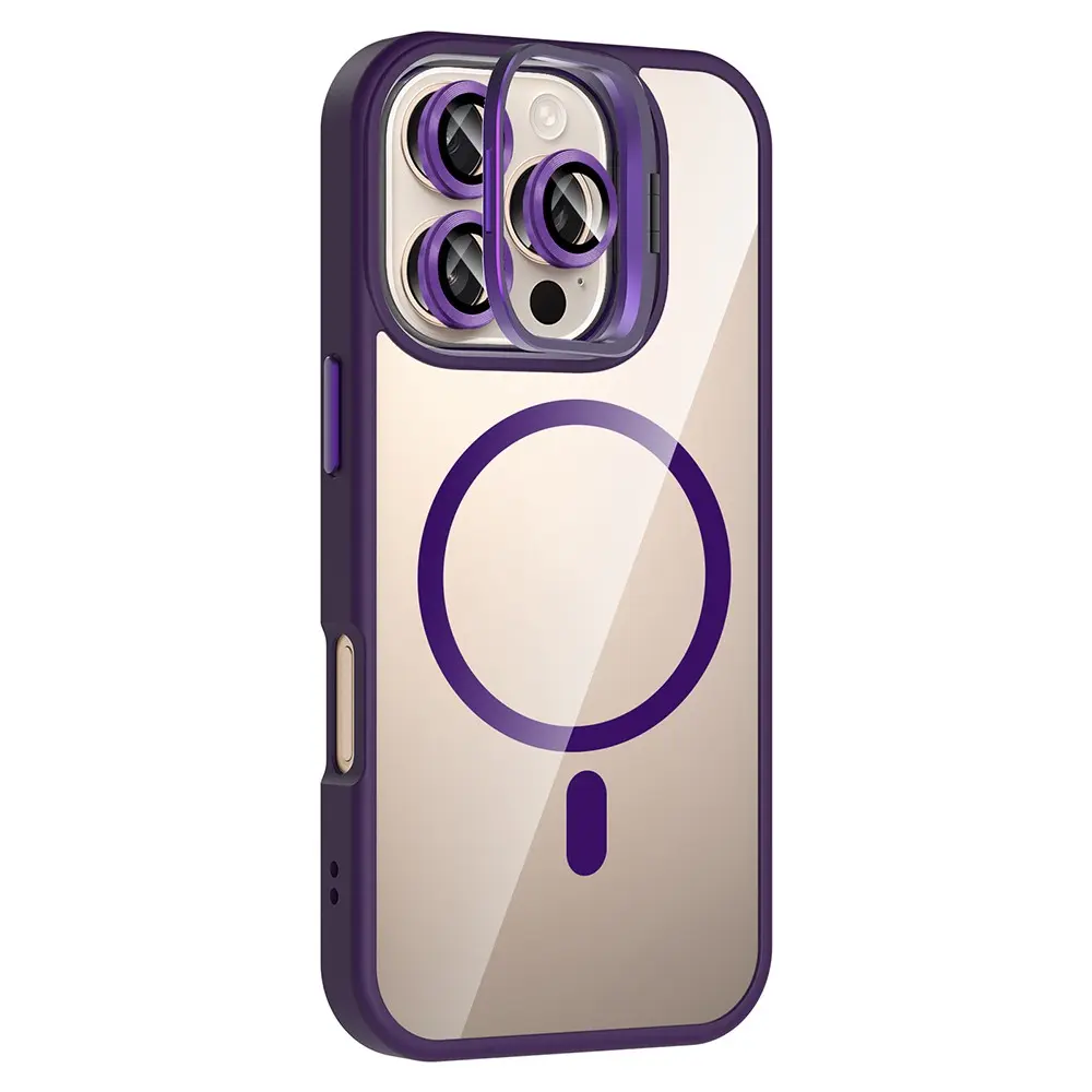 iPhone 16 Pro Şeffaf Standlı Kılıf - Zore Etro