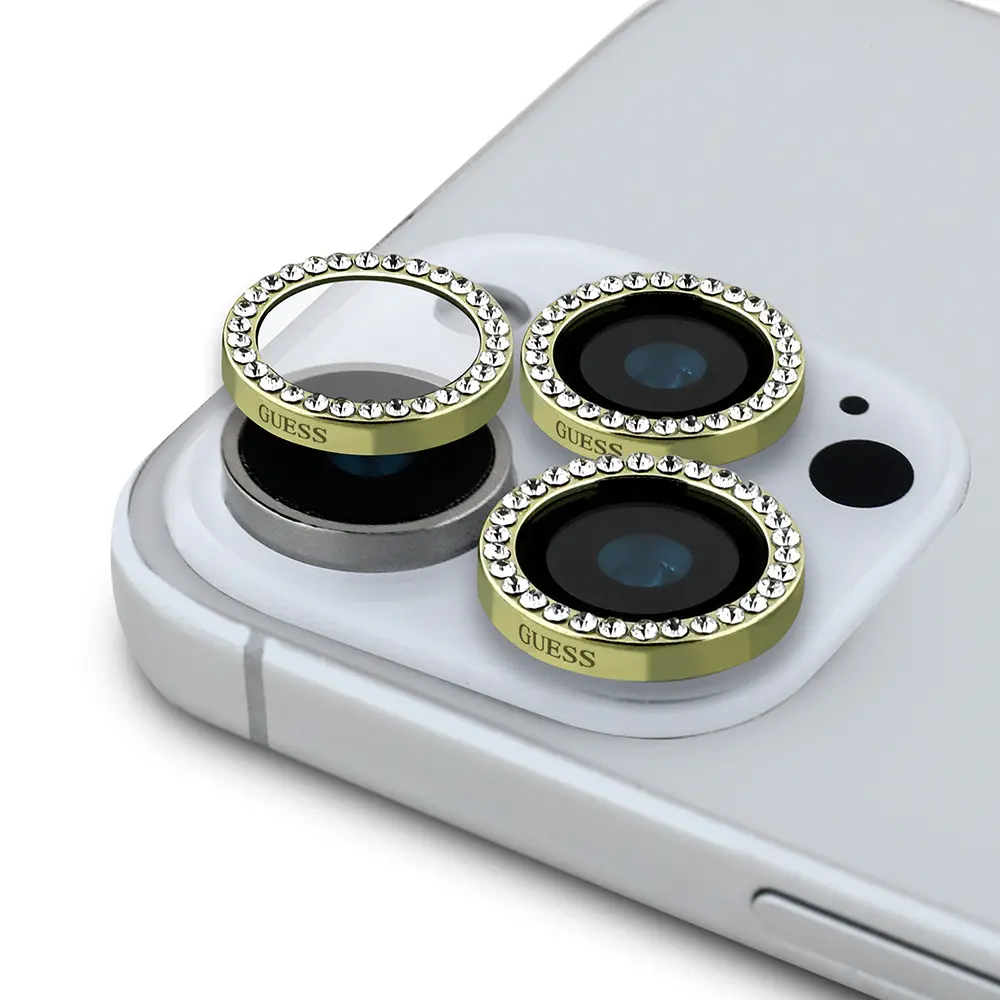 iPhone 16 Pro Max Ekran ve Lens Koruyucu Seti - Guess Rhinestone