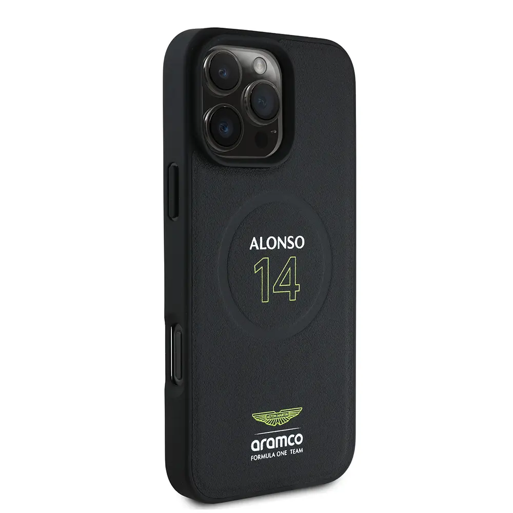 iPhone 16 Pro Max MagSafe Uyumlu PU Deri Kılıf - Aston Martin Alonso 14