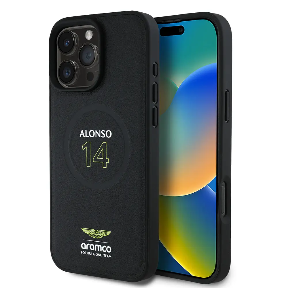 iPhone 16 Pro Max MagSafe Uyumlu PU Deri Kılıf - Aston Martin Alonso 14