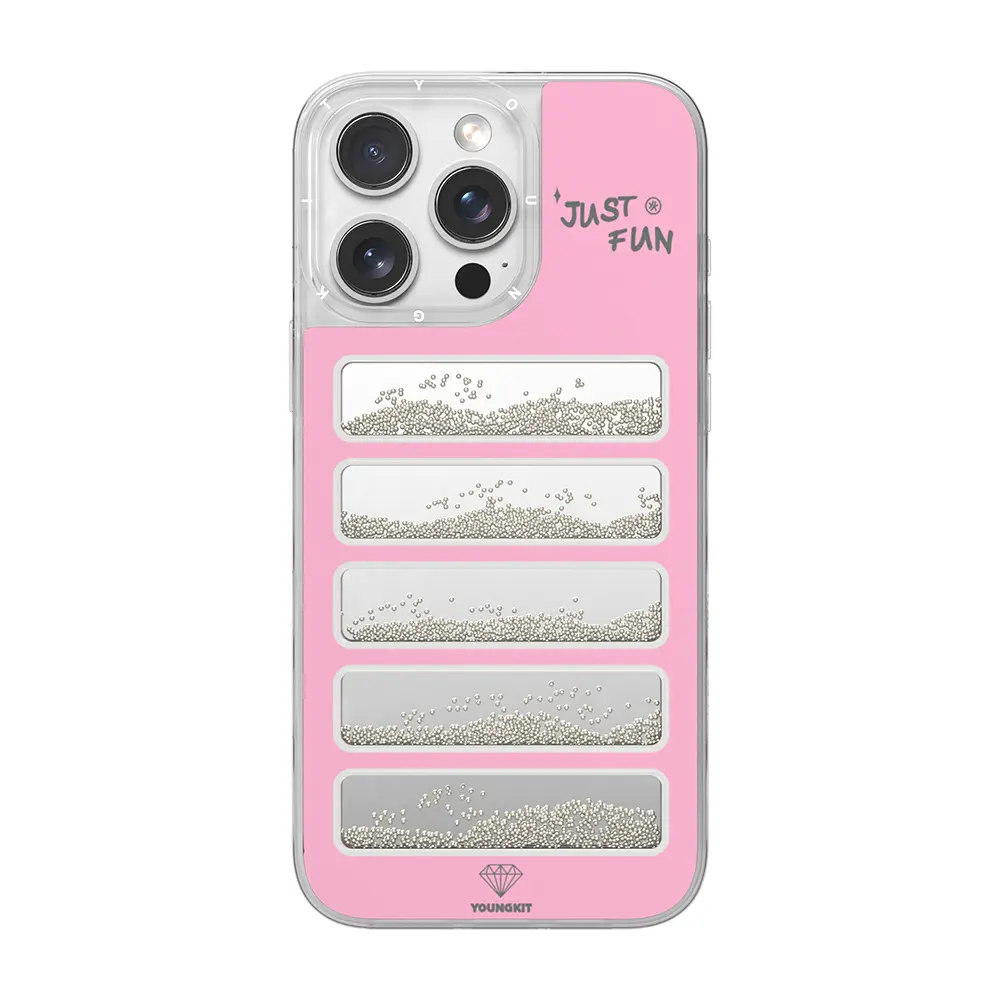 iPhone 16 Pro Max Aynalı ve Boncuklu Kılıf - Youngkit Jump Serisi