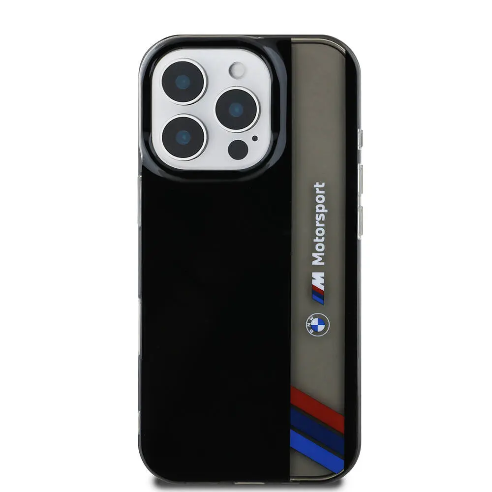 iPhone 16 Pro Max Kılıf, BMW Lisanslı M Logolu Vertical Stripe - Siyah