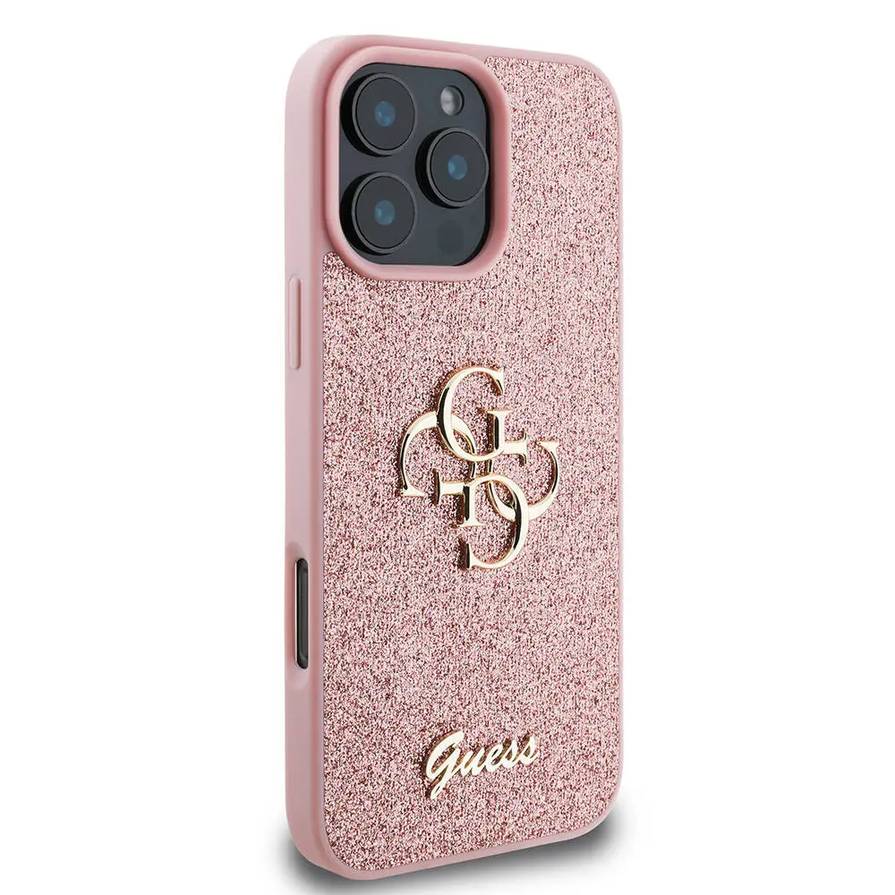 iPhone 16 Pro Max Glitter Kılıf, Büyük Metal Logo - Guess 4G
