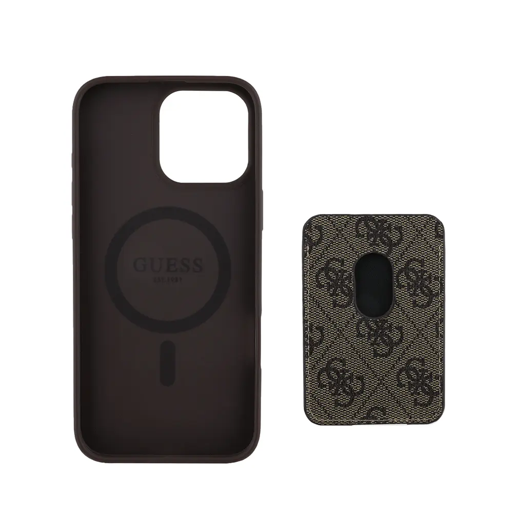 iPhone 16 Pro Max MagSafe Uyumlu Kartlıklı Kılıf - Guess 4G Çizgili