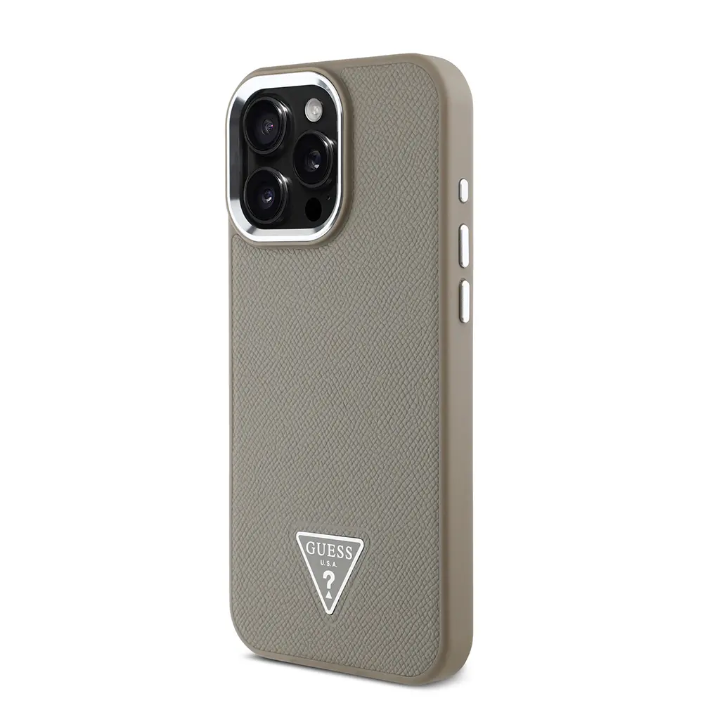 iPhone 16 Pro Max MagSafe Uyumlu Kılıf - Guess Grained Triangle