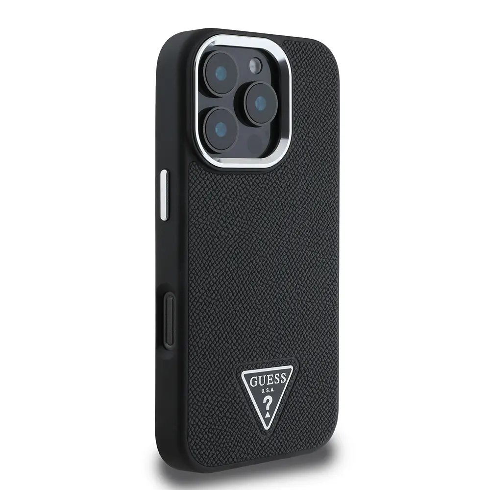 iPhone 16 Pro Max MagSafe Uyumlu Kılıf - Guess Grained Triangle