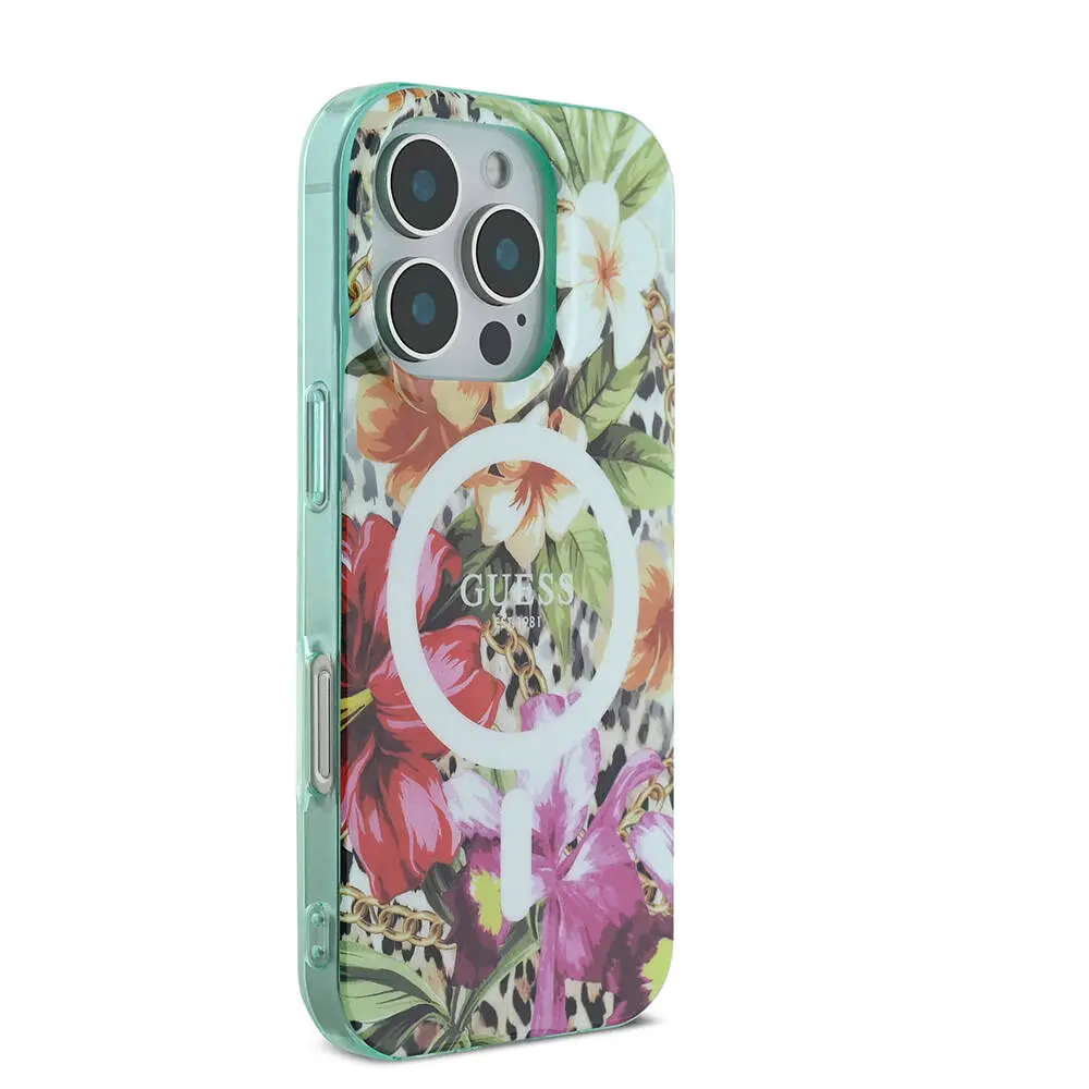 iPhone 16 Pro Max MagSafe Uyumlu Kılıf - Guess Jungle Ring