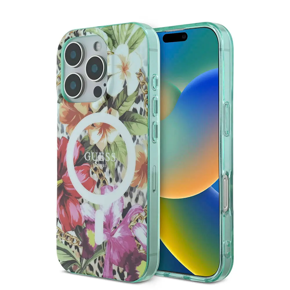 iPhone 16 Pro Max MagSafe Uyumlu Kılıf - Guess Jungle Ring