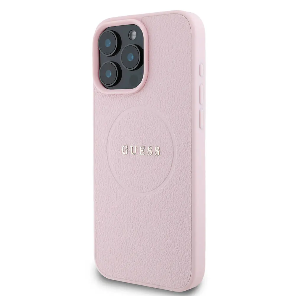 iPhone 16 Pro Max MagSafe Uyumlu Grained Kılıf - Guess Yazı Logolu